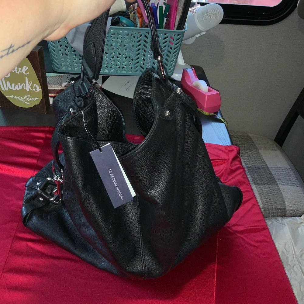 Rebecca Minkoff Nikki Hobo large black leather purse